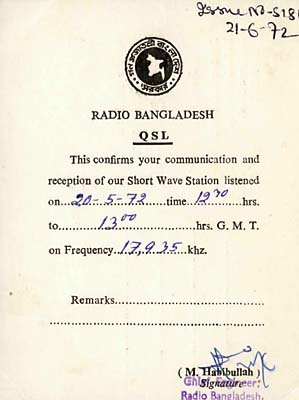 qsl radio bangladesh