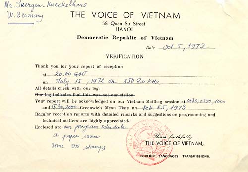 qsl voice of vietnam